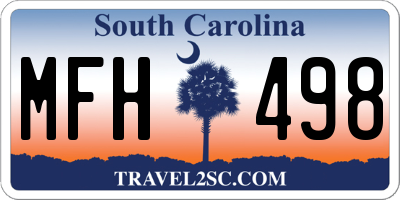 SC license plate MFH498