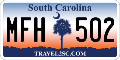 SC license plate MFH502