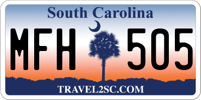SC license plate MFH505