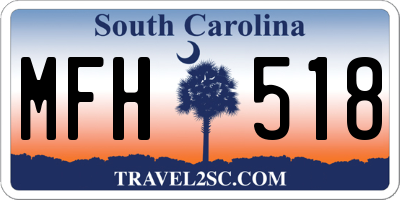 SC license plate MFH518