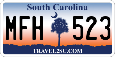 SC license plate MFH523