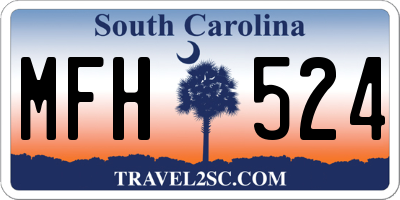 SC license plate MFH524