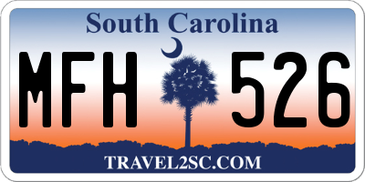 SC license plate MFH526