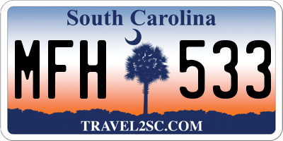 SC license plate MFH533