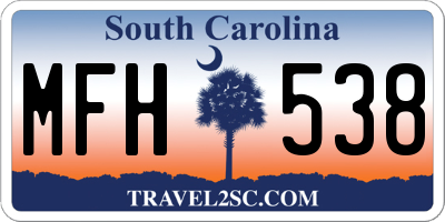 SC license plate MFH538