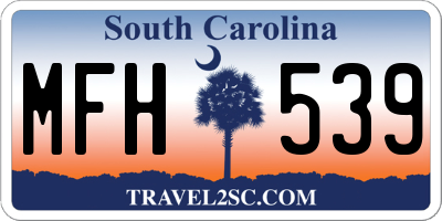 SC license plate MFH539