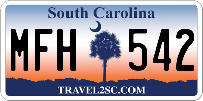 SC license plate MFH542