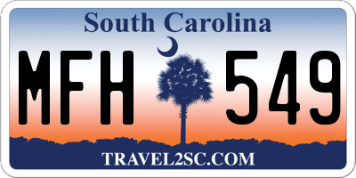 SC license plate MFH549