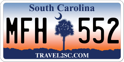 SC license plate MFH552