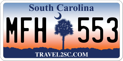 SC license plate MFH553