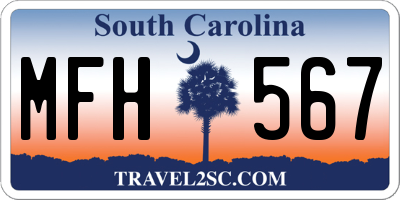 SC license plate MFH567