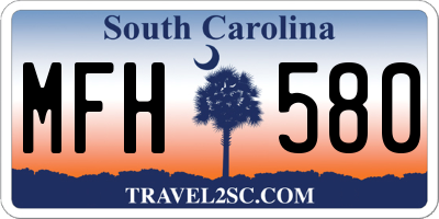 SC license plate MFH580