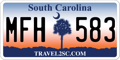 SC license plate MFH583