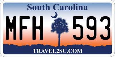 SC license plate MFH593