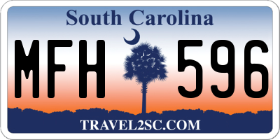 SC license plate MFH596