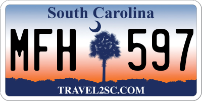 SC license plate MFH597