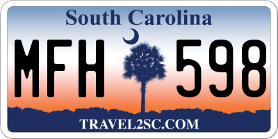 SC license plate MFH598