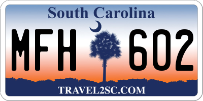 SC license plate MFH602