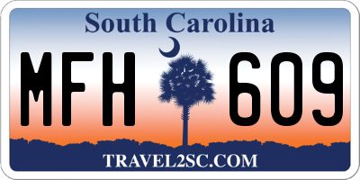 SC license plate MFH609