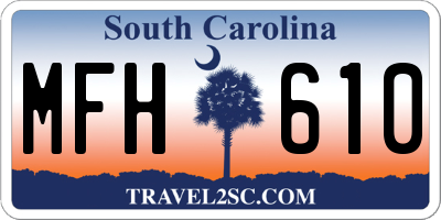 SC license plate MFH610