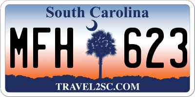 SC license plate MFH623