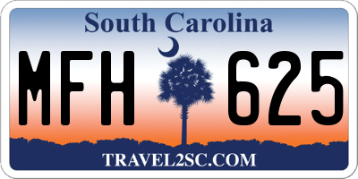 SC license plate MFH625