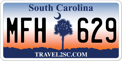 SC license plate MFH629