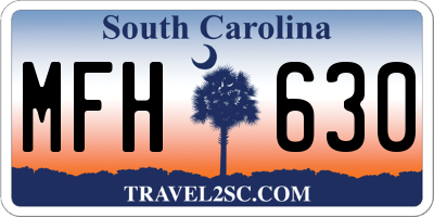 SC license plate MFH630