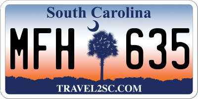 SC license plate MFH635