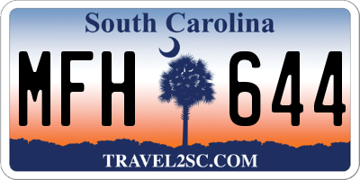 SC license plate MFH644