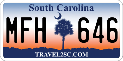 SC license plate MFH646