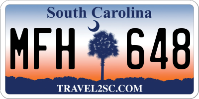 SC license plate MFH648