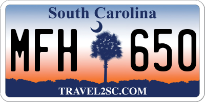 SC license plate MFH650