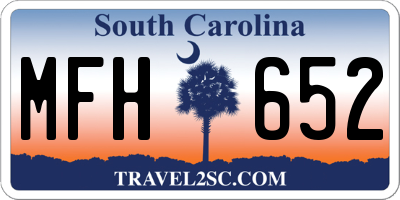 SC license plate MFH652