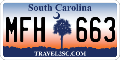 SC license plate MFH663