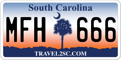 SC license plate MFH666