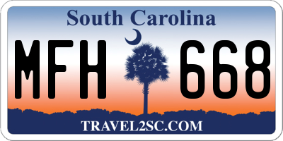 SC license plate MFH668