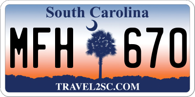 SC license plate MFH670