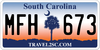 SC license plate MFH673