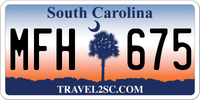 SC license plate MFH675
