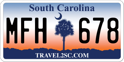 SC license plate MFH678