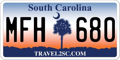 SC license plate MFH680