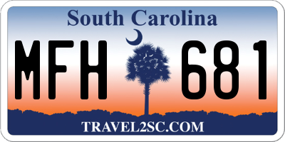 SC license plate MFH681