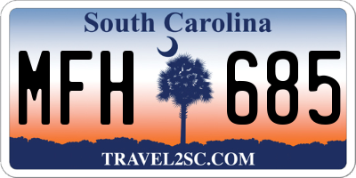 SC license plate MFH685