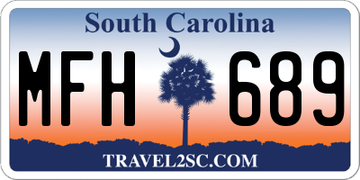 SC license plate MFH689