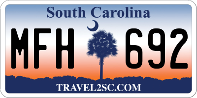 SC license plate MFH692