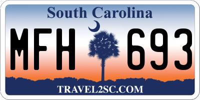 SC license plate MFH693