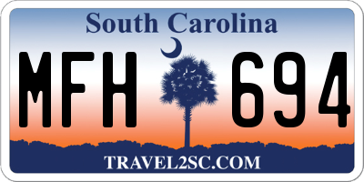 SC license plate MFH694