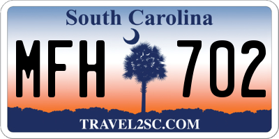 SC license plate MFH702