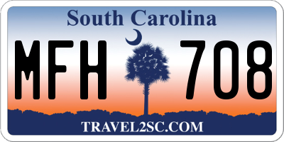 SC license plate MFH708